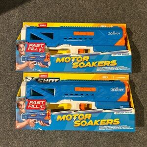X-Shot Motor Soakers Water Blaster - Blue and Orange (2 brand guns NIB)